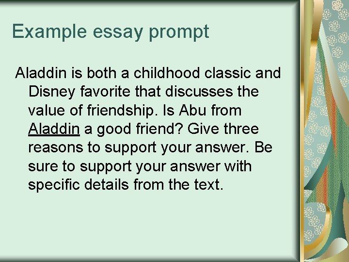 Example essay prompt Aladdin is both a childhood classic and Disney favorite that discusses Example essay prompt Aladdin is both a childhood classic and Disney favorite that discusses