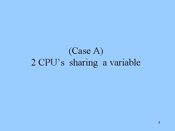 (Case A) 2 CPU’s sharing a variable 4 