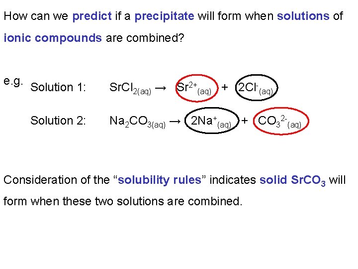 How can we predict if a precipitate will form when solutions of ionic compounds