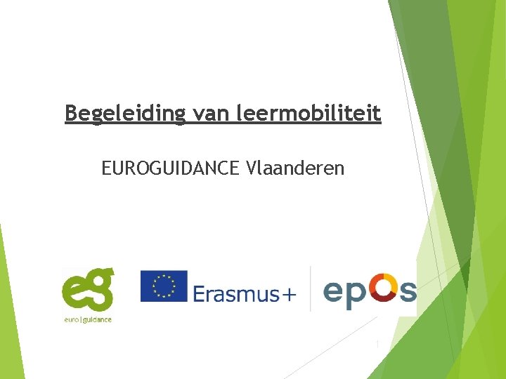 Begeleiding van leermobiliteit EUROGUIDANCE Vlaanderen 1 