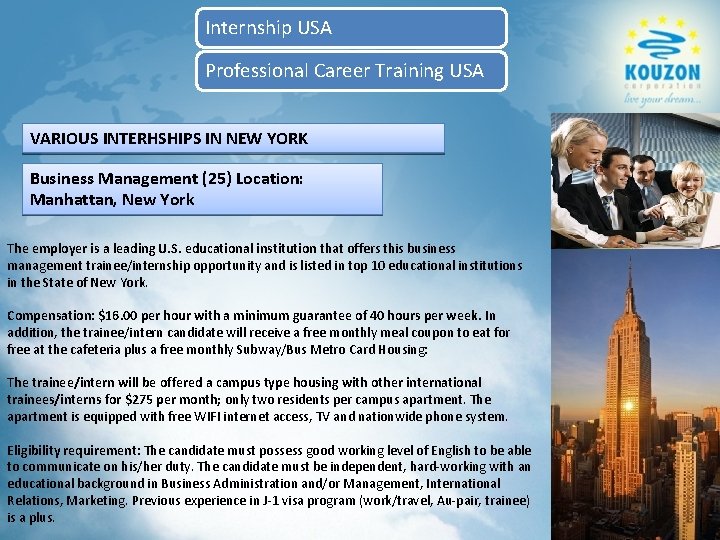 Internship USA Professional Career Training USA VARIOUS INTERHSHIPS IN NEW YORK Business Management (25)