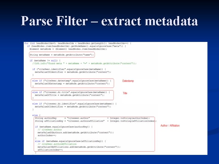 Parse Filter – extract metadata 