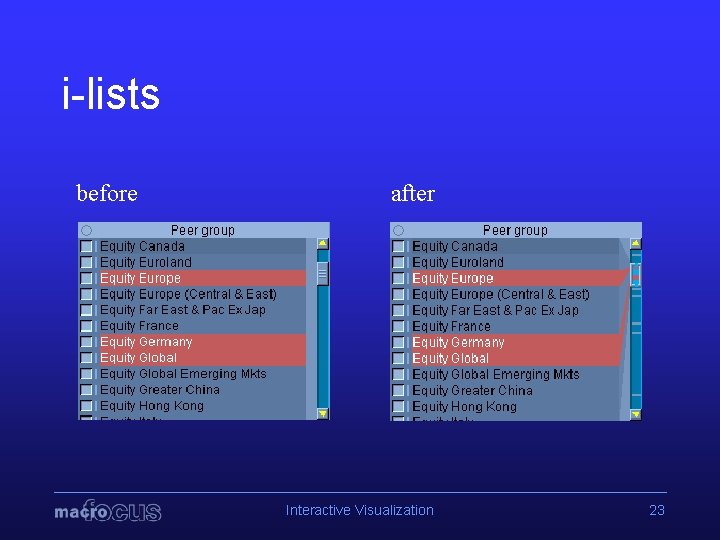 i-lists before after Interactive Visualization 23 