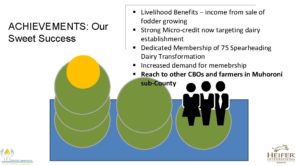 ACHIEVEMENTS: Our Sweet Success § Livelihood Benefits – income from sale of fodder growing