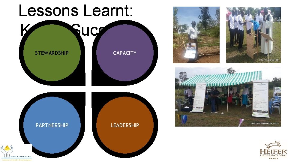 Lessons Learnt: Key to Success STEWARDSHIP CAPACITY PARTNERSHIP LEADERSHIP 