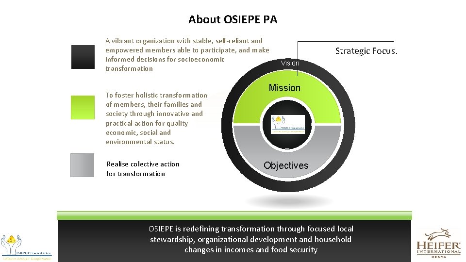 About OSIEPE PA A vibrant organization with stable, self-reliant and empowered members able to