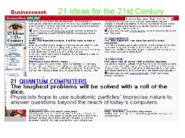 Businessweek 8/30/ 21 Ideas for the 21 st Century 