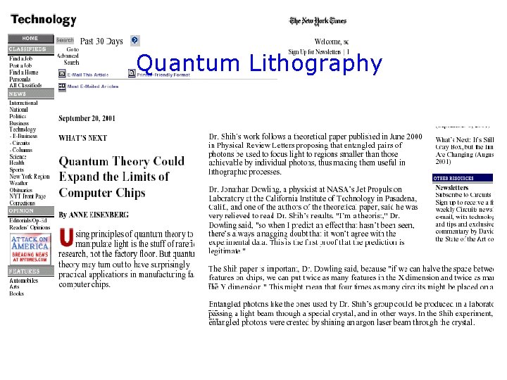 Quantum Lithography 