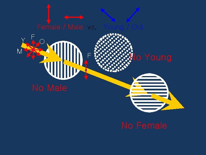 Female / Male vs. Y F O M F Young / Old No Young