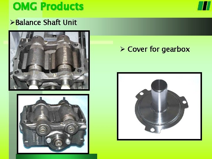 OMG Products ØBalance Shaft Unit Ø Cover for gearbox 