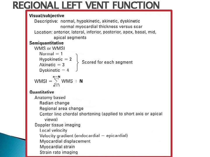 REGIONAL LEFT VENT FUNCTION 