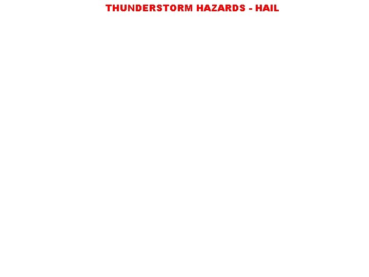 THUNDERSTORM HAZARDS - HAIL IS PRECIPITATION THAT IS FORMED WHEN UPDRAFTS IN THUNDERSTORMS CARRY