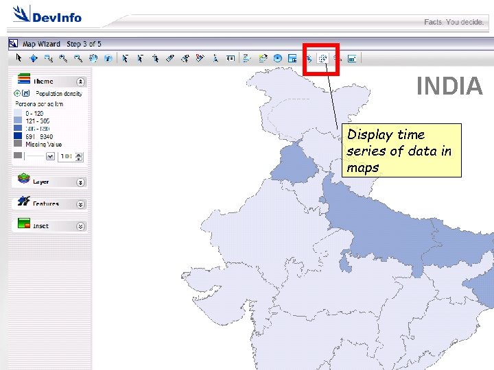 INDIA Display time series of data in maps 