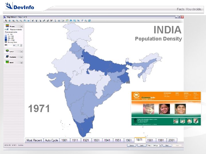 INDIA Population Density 1971 