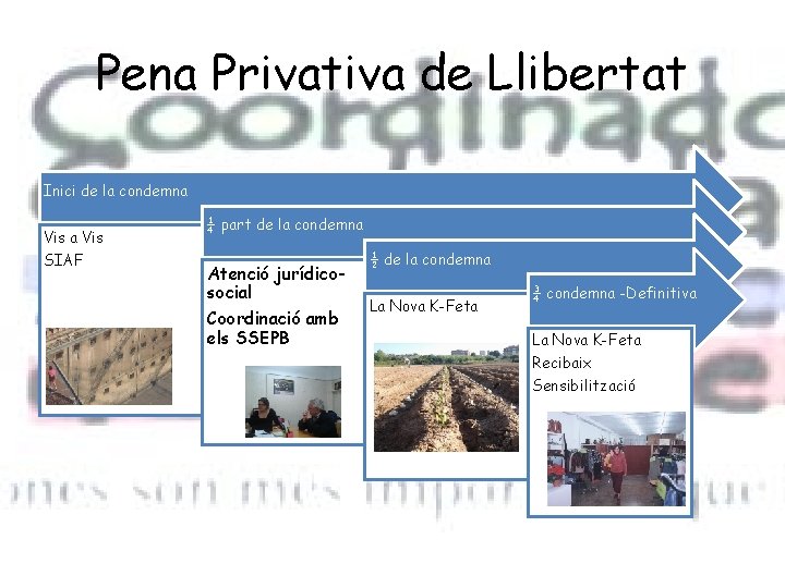 Pena Privativa de Llibertat Inici de la condemna Vis SIAF ¼ part de la