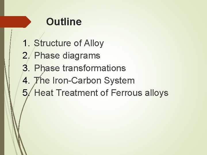 Outline 1. 2. 3. 4. 5. Structure of Alloy Phase diagrams Phase transformations The