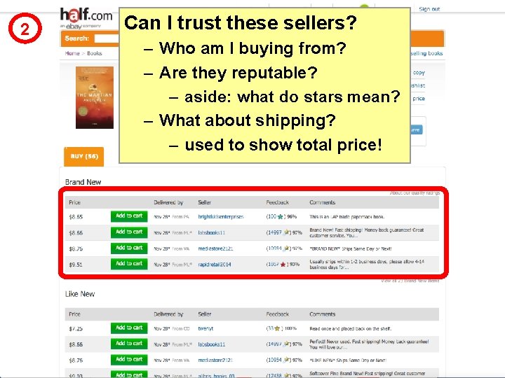 2 Can I trust these sellers? – Who am I buying from? – Are