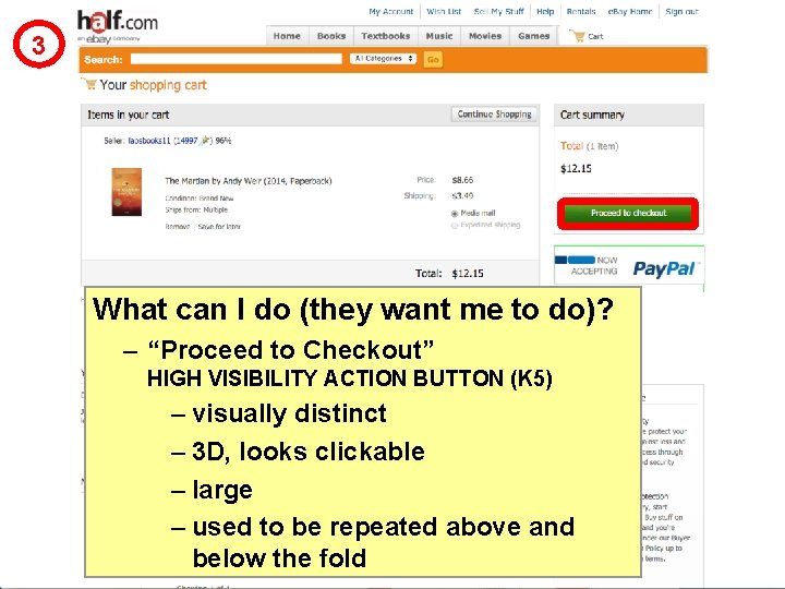 3 What can I do (they want me to do)? – “Proceed to Checkout”