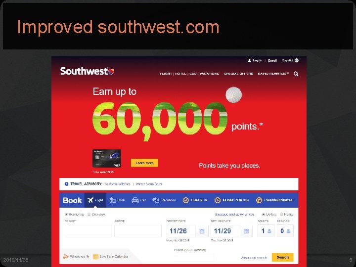 Improved southwest. com 2018/11/26 dt+UX: Design Thinking for User Experience Design, Prototyping & Evaluation