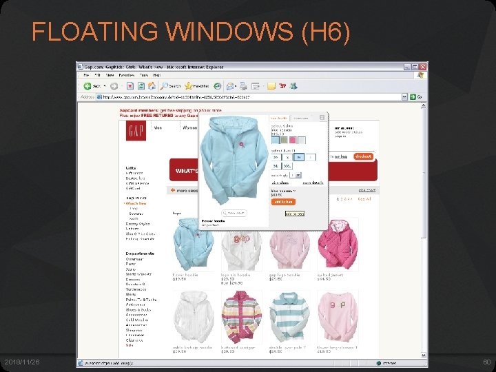 FLOATING WINDOWS (H 6) 2018/11/26 dt+UX: Design Thinking for User Experience Design, Prototyping &