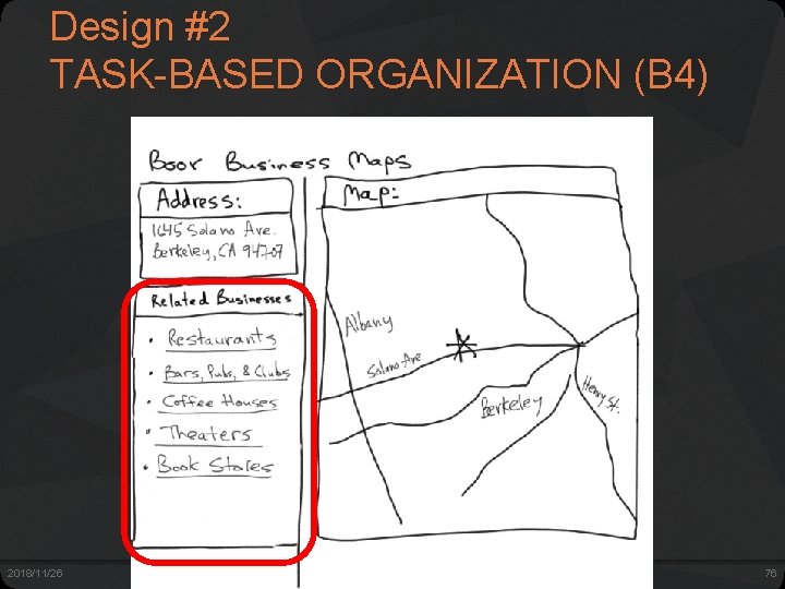 Design #2 TASK-BASED ORGANIZATION (B 4) 2018/11/26 dt+UX: Design Thinking for User Experience Design,