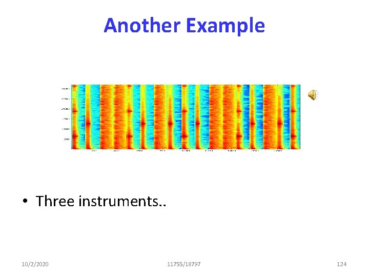 Another Example • Three instruments. . 10/2/2020 11755/18797 124 