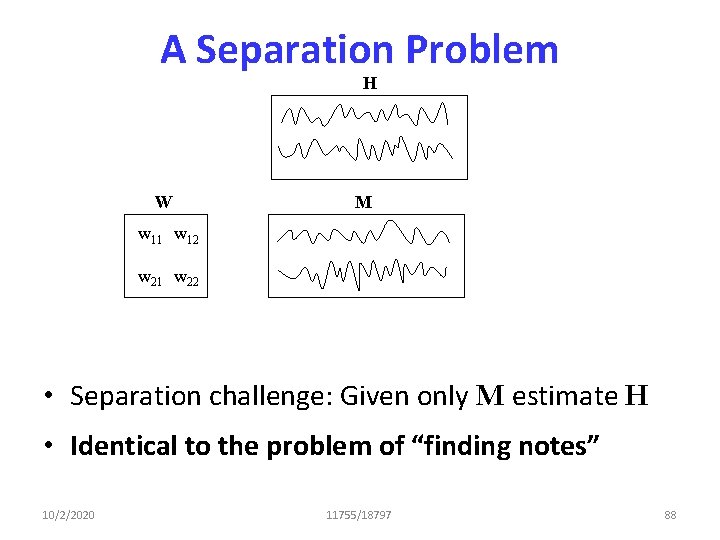 A Separation Problem H W M w 11 w 12 w 21 w 22