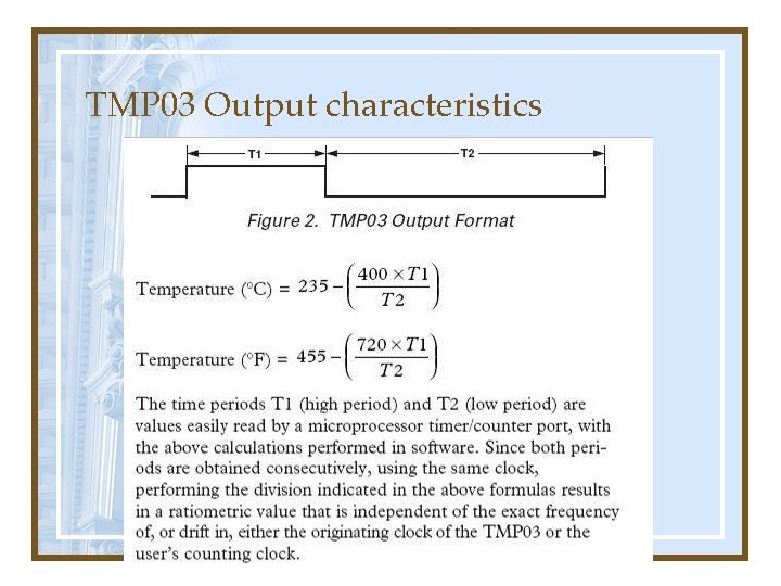 TMP 03 Output characteristics 