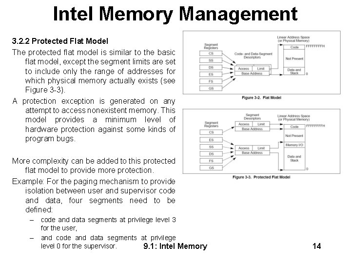 Intel Memory Management 3. 2. 2 Protected Flat Model The protected flat model is