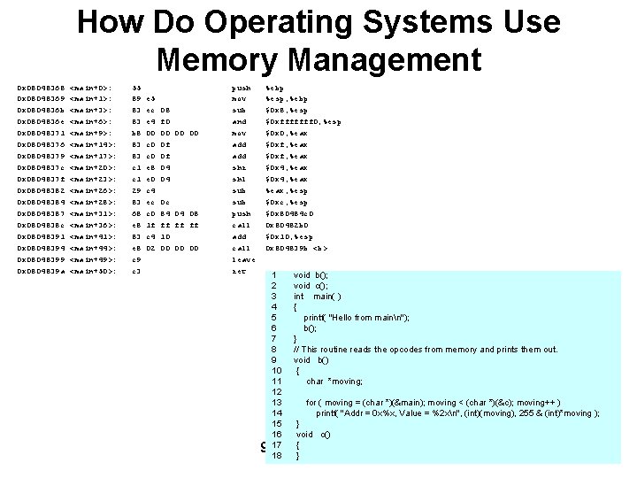 How Do Operating Systems Use Memory Management 0 x 08048368 0 x 08048369 0