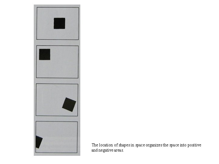 The location of shapes in space organizes the space into positive and negative areas.