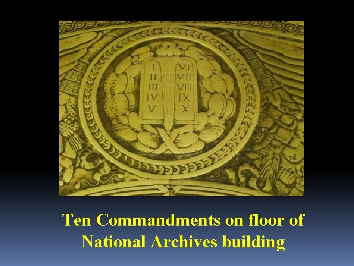 Ten Commandments on floor of National Archives building 