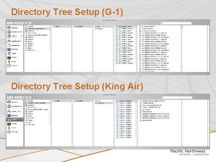 Directory Tree Setup (G-1) Directory Tree Setup (King Air) 