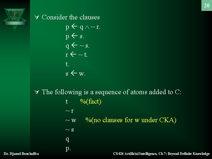 Chapter 7 Beyond Definite Knowledge Equality Complete Knowledge