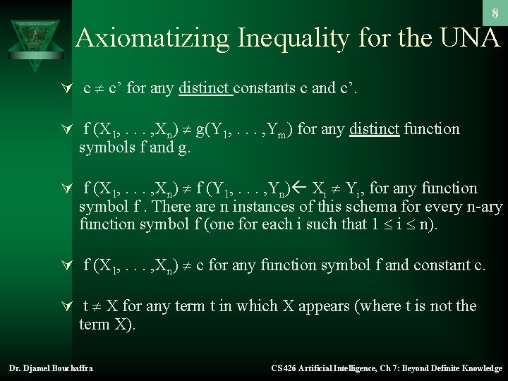 Chapter 7 Beyond Definite Knowledge Equality Complete Knowledge