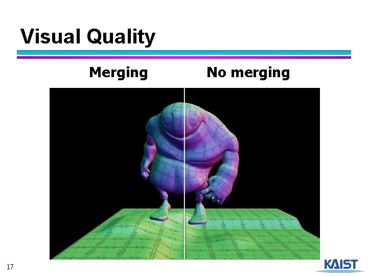 Visual Quality Merging 17 No merging 