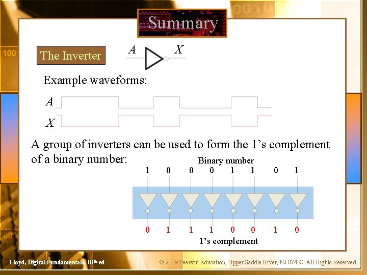 Summary The Inverter A X Example waveforms: A X A group of inverters can