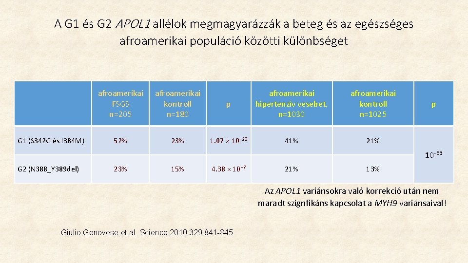A G 1 és G 2 APOL 1 allélok megmagyarázzák a beteg és az A G 1 és G 2 APOL 1 allélok megmagyarázzák a beteg és az