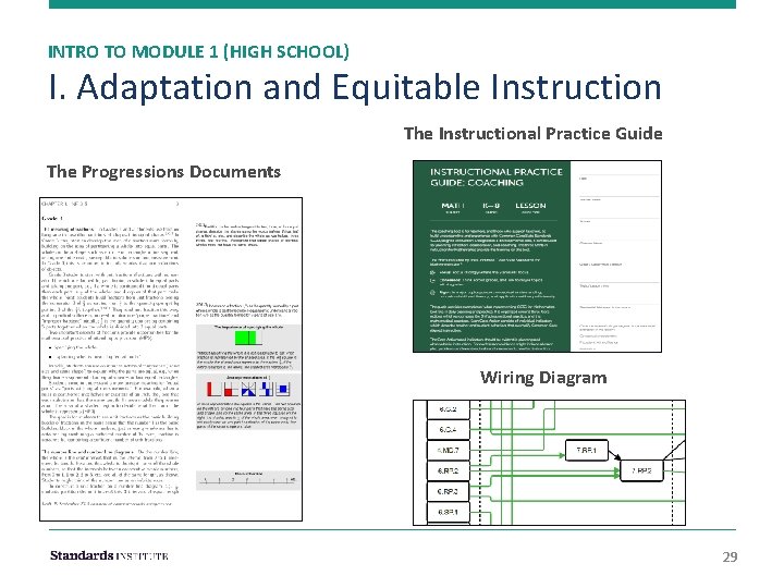 INTRO TO MODULE 1 (HIGH SCHOOL) I. Adaptation and Equitable Instruction The Instructional Practice