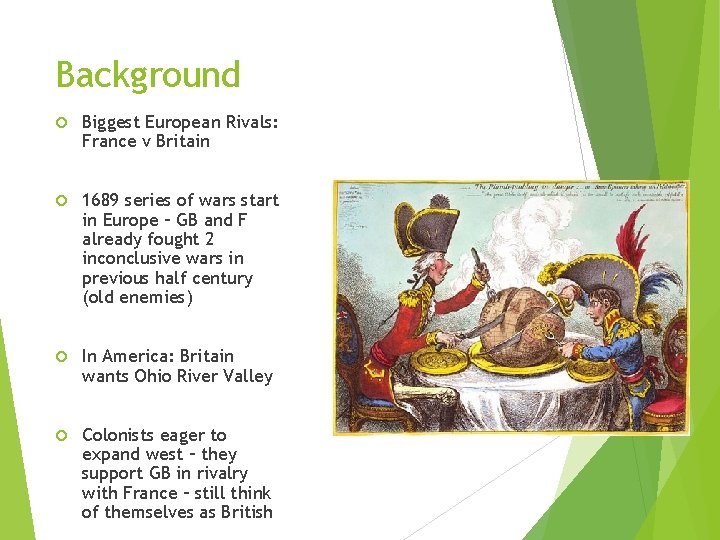 Background Biggest European Rivals: France v Britain 1689 series of wars start in Europe