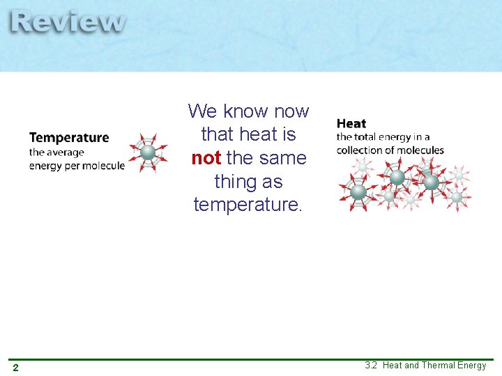 We know that heat is not the same thing as temperature. 2 3. 2 We know that heat is not the same thing as temperature. 2 3. 2