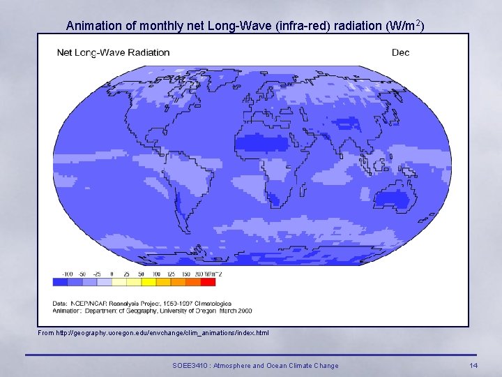 Animation of monthly net Long-Wave (infra-red) radiation (W/m 2) From http: //geography. uoregon. edu/envchange/clim_animations/index.