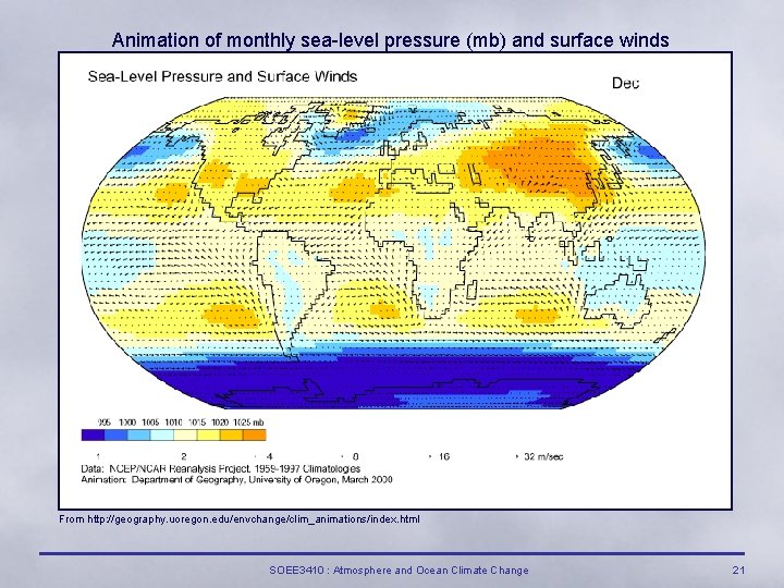 Animation of monthly sea-level pressure (mb) and surface winds From http: //geography. uoregon. edu/envchange/clim_animations/index.
