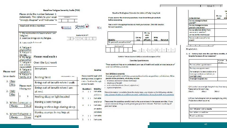 Visit 1: Questionnaire Tools SIV V 1 09/08/2018 43 