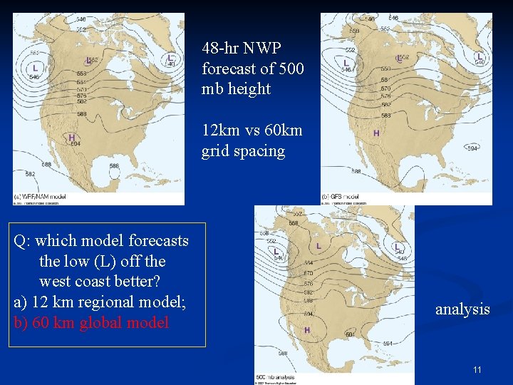 48 -hr NWP forecast of 500 mb height 12 km vs 60 km grid