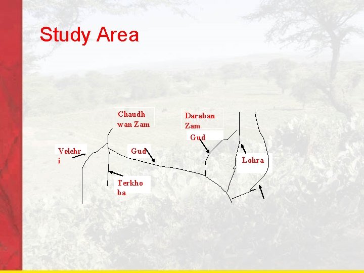 Study Area Chaudh wan Zam Velehr i Daraban Zam Gud Lohra Terkho ba 