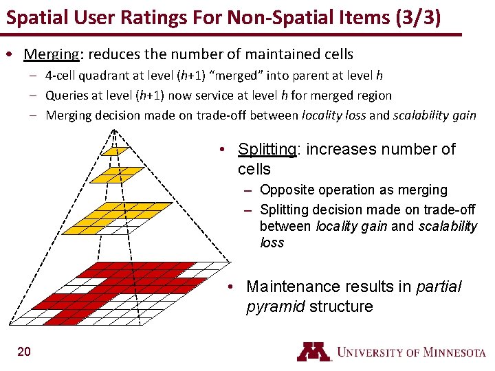 Spatial User Ratings For Non-Spatial Items (3/3) • Merging: reduces the number of maintained