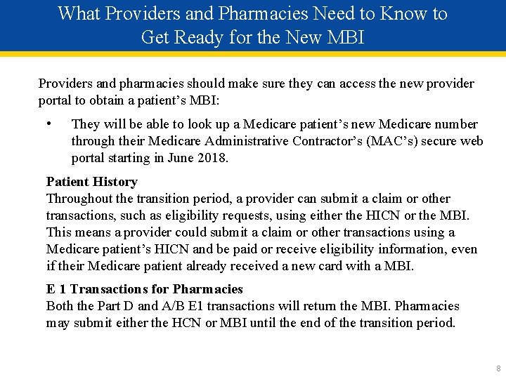 What Providers and Pharmacies Need to Know to Get Ready for the New MBI