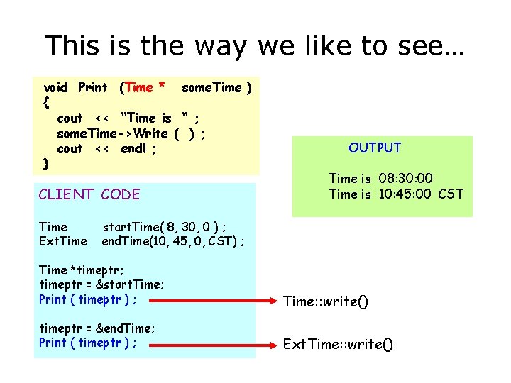 This is the way we like to see… void Print (Time * some. Time