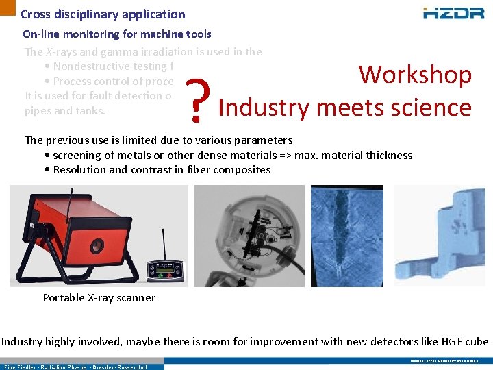 Cross disciplinary application On-line monitoring for machine tools The X-rays and gamma irradiation is